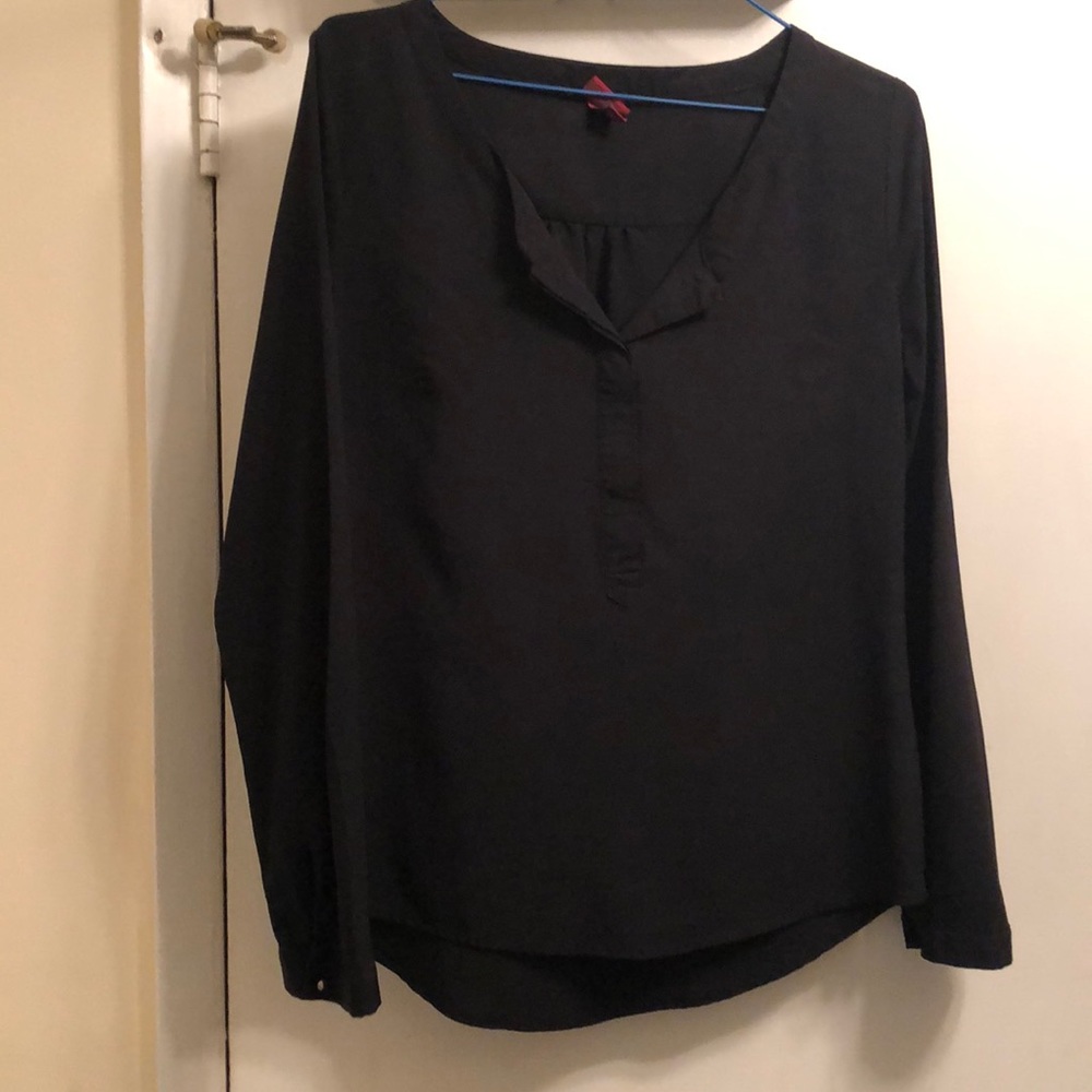 Long-Sleeve V-Neck Blouse